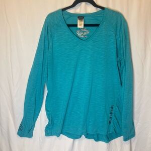 Harley Davidson Turquoise V-Neck Long Sleeve
